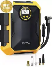 12V DC Tyre Inflator, 100PSI Portable Air Compressor, Digital Pump W LED Light