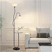 Indoor Floor Lamps Floor Lamp with Tray, Home Reading Standing Lights, Tall Lamp for Living Room Fits in Modern Room Decor Standing Lamp(Black)