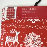 Table Runner 14”x72” Winter Wonderland Christmas Red Holliday New
