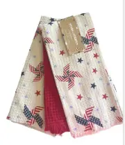 Stars and Stripes Dish Towels Set of 3 July 4th Red White Blue Vintage Look