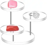 [Loopunk] 3 Tier transparent Acrylic Display Stand,Multi-layer round jewelry display table,for Pop Figures Ring Earring Bracelet Necklace Show Shelf