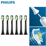 Black 6pack Philips Genuine Electric Sonicare Toothbrush Heads Replacement