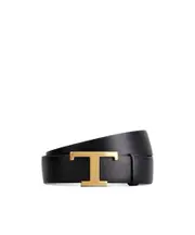 Tod's T-Timeless Logo Plaque Reversible Belt 90,80,85,75 Black
