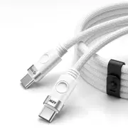 [CDX-100CC-WH-BP] 1M PD100W Fast Charge Type-C Cable , Aluminium Alloy, PD100W 20V/5A