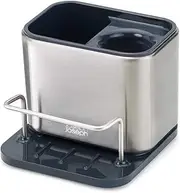 [Joseph Joseph] Surface Sink Caddy Stainless Steel Sponge Holder Organizer Tidy Drains Water for Kitchen, Small, Silver