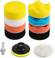 7inchCar Buffing Pads Polishing Sponge Waxing Foam Polisher Buffer Set For Drill