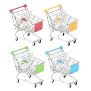 Mini Shopping Cart Children Push Cart Toy Decorative Ornament Stationery