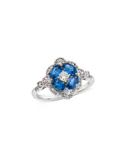 Bloomingdale's Fine Collection Blue Sapphire & Champagne Diamond Ring in 14K White Gold