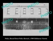 OLD LARGE HISTORIC PHOTO OF THE RUSSELL St POLICE BARRACKS, MELBOURNE VIC c1900