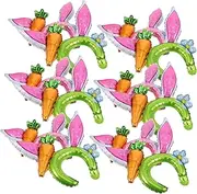 20pcs Rabbit Ears Headdress Punch Balloons Hay Feeder Party Balloons Pastel Balloon Arch Balloons Red Rabbit Hair Band Inflatable Headbands Bunny Stickers Tub Aluminum Film