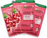 Garnier Hydra Bomb Hyaluronic Acid Grape Seed anti Ageing Sheet Mask (3 Pack)