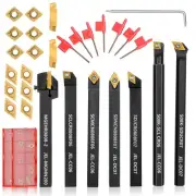 Indexable Lathe Turning Tool 21Pcs Kit 5/16 8Mm Shank 7 Pcs Metal Lathe Tool Ho