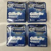 20 Gillette Mach3 Turbo Men's 3 Blade Razor Refill Cartridge Genuine 4 Box Lot