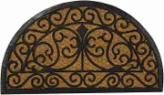 SWHF Coir and Rubber Semi Circle Door Mat Virgin Rubber and Extremely Durable (Multicolour, 60x35 cm)