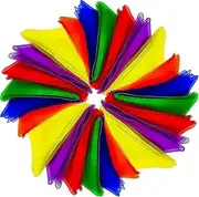 [XIAOYIXIAO] Juggling Scarves - 12 Pack Square Dance Scarves (24"x24") in 6 Colors, Silk Magic Trick & Music Movement Props for Performers