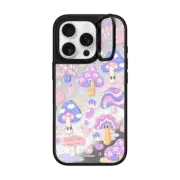 iPhone 16 Pro Mirror Ring Stand Case MagSafe Compatible Mushroom Pattern