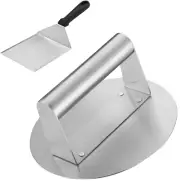 Stainless Steel Smasher Burger Press with Spatula NEW