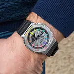 卡西歐 GSHOCK 男士手錶 G-SHOCK CASIOAK 鋼銀彩虹 GM-2100 系列