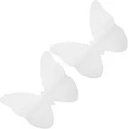 TOGEVAL 2pcs Acrylic Wall Record Storage Rack Vinyl Cd Holder Butterfly Shape No Drill Installation for Home Decor