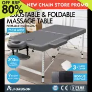 ALFORDSON Portable Massage Table 2 Fold 75cm Foldable Bed Desk Aluminium Lift Up