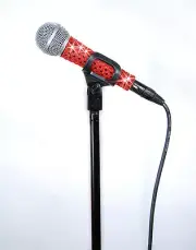 MicFX RED SENSATION MICROPHONE SLEEVE / FITS CORDED MICROPHONES