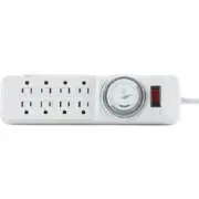 (3)-Do it 8-Outlet White Electrical Power Strip with Timer & 4 Ft. Cord LTS-L06