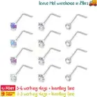 4PCS Nose Stud Ring Stone Opal Surgical Steel Screw Ear Helix Piercing Jewellery