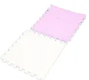 10pcs Plush Puzzle Foam Floor Mat, Plush Interlocking Floor Mat 31x30cm, Soft Interlocking Square Foam Tiles Area Rugs Carpet for Parlor Bedroom Decoration (Purple White)