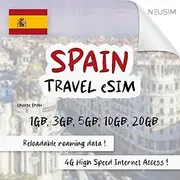 NeuSIM Spain eSIM 1-20GB Data | Same Day DELIVERY! (1GB for 7 Days)