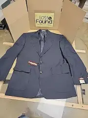 NWT New Louis Martin Wool Blend Navy Blazer Men 46R Gold Shield Button Jacket