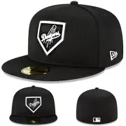 New Era Los Angeles Dodgers Black Fitted Hat MLB Official League Club Size 7 5/8