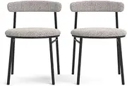 Set of 2 Brosa Lancel Dining Chairs (Pebbled Sand Boucle) - BRDCLAN2PSA