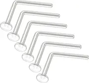 Evonix 20g 0.8mm L-Shaped Nose Bar Ring Clear Bioflex Nostril Retainer Keeper Rings Small Flexible L Shape Bend Piercing