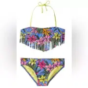 NWT Roxy Big Girls' Hot Tropics Fringe 2 Piece Set Size 16