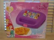 NEW Disney Princess WAFFLE MAKER Nonstick Makes One CASTLE & One CROWN NIB