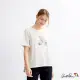 【Arnold Palmer 雨傘】女裝-彈性棉經典格紋拼接寬鬆版T-Shirt(米白色)
