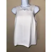 Topshop White Cross Open Back Tank Top Blouse Small Size 6