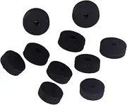 ibasenice 10pcs Felt Washers for Cymbals and Guitar Strap Buttons Black Pads for Crash Cymbal Clutch and Drum Accessories Soft for Instrument Finish