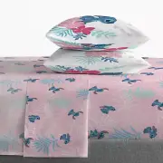 Lilo and Stitch DOUBLE Bed Sheet Set 4 Piece Flat Fitted & Pillowcases Cover