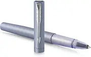 Parker Vector XL Rollerball Pen | Metallic Silver-Blue Lacquer on Brass | Fine Point with Black Ink Refill | Gift Box