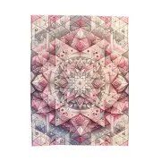 Velveteen Plush Blanket Pastel Pink Geometric Kaleidoscope Trippy DMT Fractal
