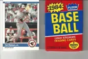One 1984 Fleer Cal Ripken #17 Card + One Unopened 1984 Fleer Wax Pack