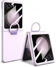 Glass Case for Samsung Galaxy Z Flip 5 5G Fold Cover Cases for Flip5 Flip 5,Lavender,for Samsung Galaxy Z Flip5