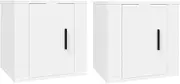 Wall Mounted TV Cabinet 2 Pcs White 40x34.5x40 cm - Engineered Wood TV Unit for Living Room & Bedroom, Space-Saving & Modern Design, Sturdy & Easy Assembly