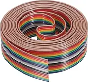 uxcell 1 Pcs 16 Pin Flat Rainbow Ribbon Cable 6.6 ft 1.27mm Pitch Breadboard Jumper Wires for Electronic Projects
