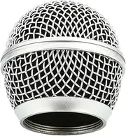 Microphone Head Replace, Microphone Grille Ball with Inner Foam, Steel Mesh Replacement Microphone Grille Heads for Shure SM58 (1Pack)