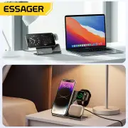 ESSAGER 3 in 1 PD15W High Power Magnetic Desktop Wireless Charger for iPhone 15 14 13 12 Pro/Max/Plus for Apple Watch 9/