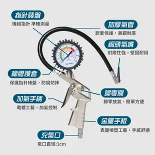 【JOEKI】三合一測胎壓槍 胎壓槍 胎壓錶 胎壓計 胎壓檢測 輪胎打氣槍 CY0068 (3.6折)