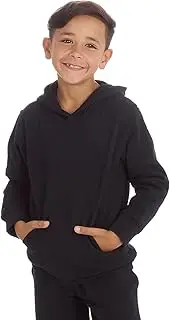 [Style It Up] Kids Boys Girls Unisex Hooded Full Zipped Plain Brushed Back Soft Fleece Pullover Hoodie Full Sleeve Warm Cardigan PE Sweatshirt School