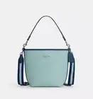 COACH City Bucket Bag Shoulder/Crossbody In Colorblock In Leather Blue CBA54 NWT